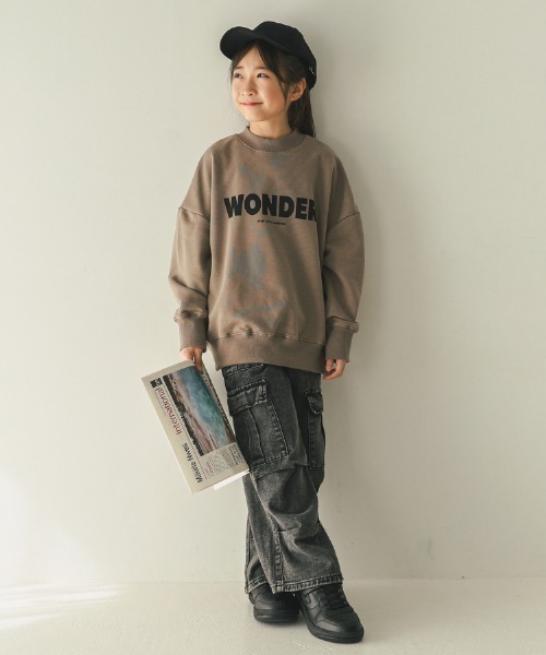 jeans-b（ジーンズベー）の「jeans-b/ジーンズベー WONDER　トレーナー（スウェット・キッズ・サンドベージュ/ベージュ/チャコールグレー・140cm/150cm/160cm/130cm）」の7枚目の写真