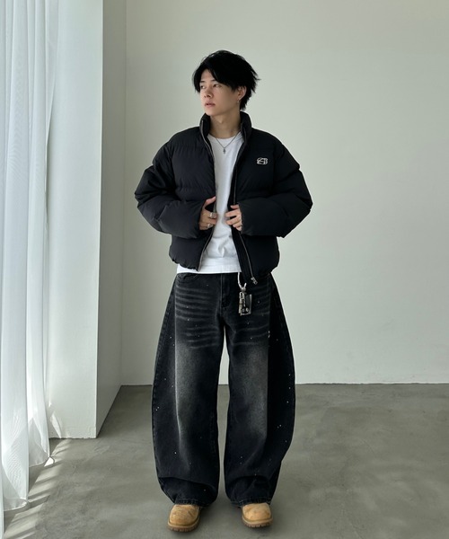 volume short padded jacket - ボリュームショート中綿ジャケット【短