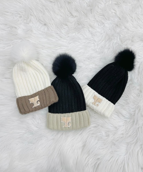 バイカラーニット帽（ニットキャップ/ビーニー）｜TITTY&CO.（ティ