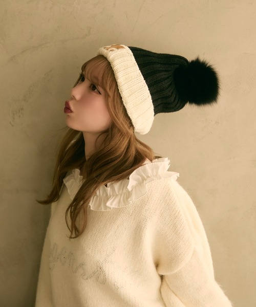 バイカラーニット帽（ニットキャップ/ビーニー）｜TITTY&CO.（ティ