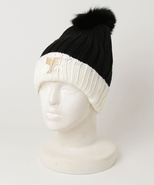 TITTY&CO.(ティティーアンドコー)の「バイカラーニット帽(ニットキャップ/ビーニー・レディース・ベージュ/ブラウン/ホワイト・FREE)」の19枚目の写真