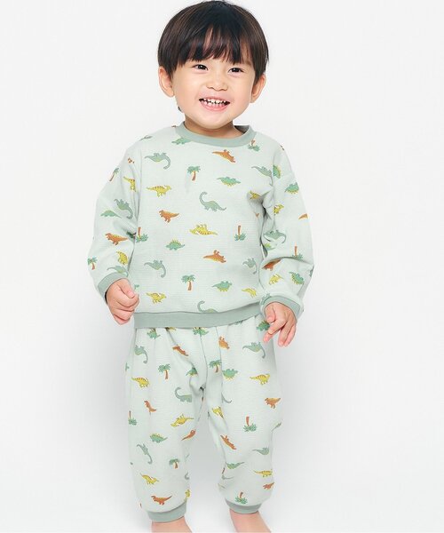 apres les cours（アプレレクール）の「BOYSバラエティワッフルパジャマ（ルームウェア/パジャマ・キッズ・ベージュ/オフホワイト/ミント/キナリ・90/100/110/120/80/130）」の4枚目の写真