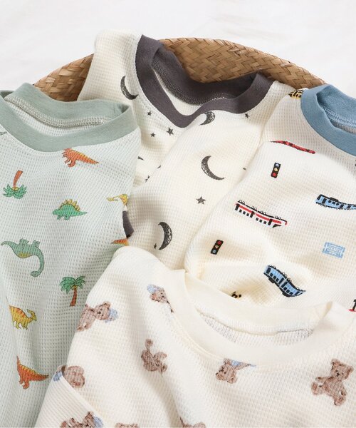 apres les cours（アプレレクール）の「BOYSバラエティワッフルパジャマ（ルームウェア/パジャマ・キッズ・ベージュ/オフホワイト/ミント/キナリ・90/100/110/120/80/130）」の8枚目の写真