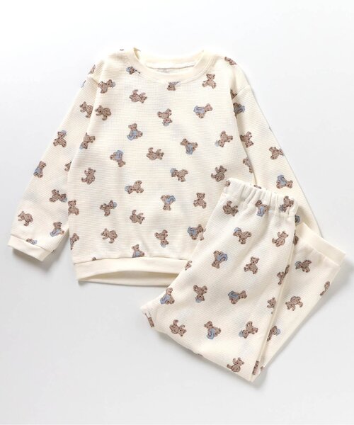 apres les cours（アプレレクール）の「BOYSバラエティワッフルパジャマ（ルームウェア/パジャマ・キッズ・ベージュ/オフホワイト/ミント/キナリ・90/100/110/120/80/130）」の10枚目の写真