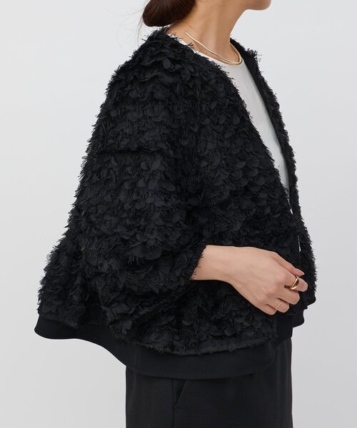 LIVETART（リヴェタート）の「フリンジ刺繍ブルゾン（ノーカラージャケット・レディース・ブラック・FREE）」の20枚目の写真