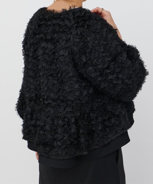 LIVETART（リヴェタート）の「フリンジ刺繍ブルゾン（ノーカラージャケット・レディース・ブラック・FREE）」の18枚目の写真