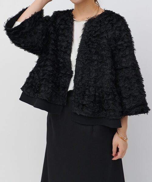 LIVETART（リヴェタート）の「フリンジ刺繍ブルゾン（ノーカラージャケット・レディース・ブラック・FREE）」の17枚目の写真