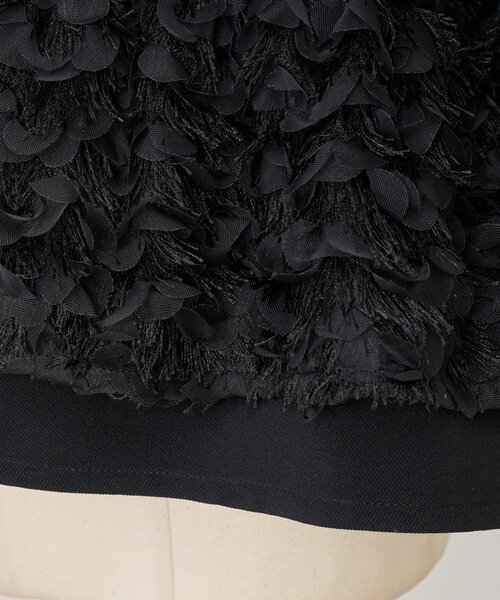 LIVETART（リヴェタート）の「フリンジ刺繍ブルゾン（ノーカラージャケット・レディース・ブラック・FREE）」の4枚目の写真