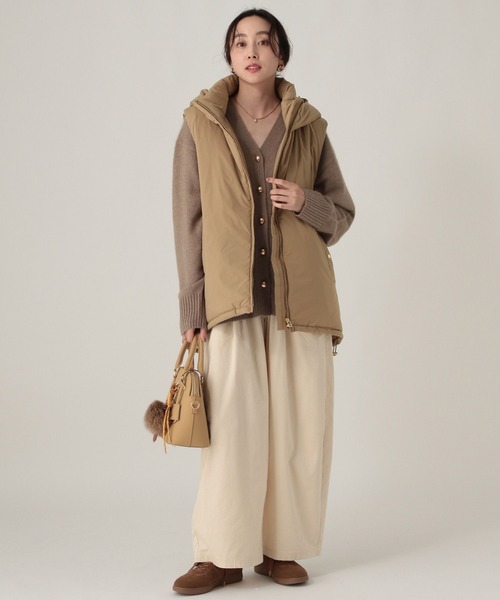 Elura（エルーラ）の「蓄熱綿ベスト/596030（その他アウター・レディース・ブラック/キャメル・FREE）」の8枚目の写真