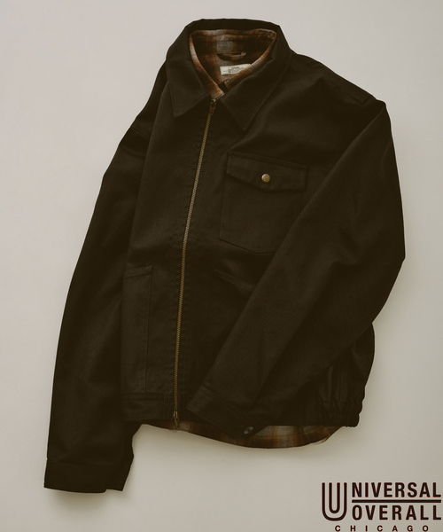 JOURNAL STANDARD relume(ジャーナルスタンダード レリューム)の「UNIVERSAL OVERALL / ユニバーサル オーバーオール 別注 ジップブルゾン(その他アウター・メンズ・ブラックミックス/ブラウン・MEDIUM/LARGE)」の2枚目の写真