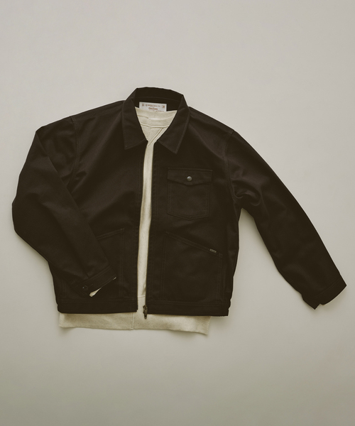 JOURNAL STANDARD relume(ジャーナルスタンダード レリューム)の「UNIVERSAL OVERALL / ユニバーサル オーバーオール 別注 ジップブルゾン(その他アウター・メンズ・ブラックミックス/ブラウン・MEDIUM/LARGE)」の4枚目の写真