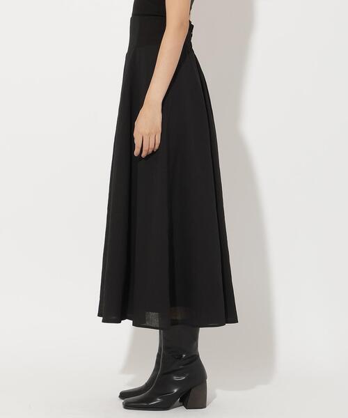 AND COUTURE（アンドクチュール）の「サイドリブシアーフレアスカート（スカート・レディース・ブラック/ブラウン・MEDIUM/SMALL）」の4枚目の写真