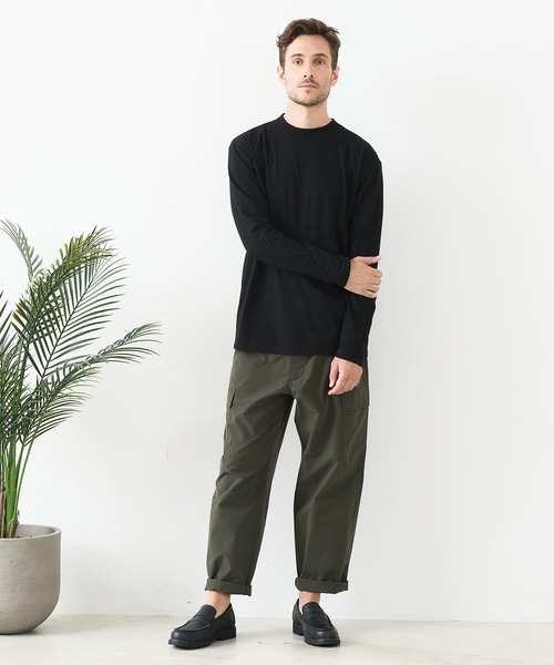 UNIIT(ユニット)の「【汗染みの目立ちにくいTシャツ ZEROSTAIN /ゼロステイン】モックネック ロンT 防汚 UVカット(Tシャツ/カットソー・メンズ・スミクロ/ブラック/杢グレー・MEDIUM/LARGE/X-LARGE)」の13枚目の写真