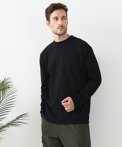 UNIIT(ユニット)の「【汗染みの目立ちにくいTシャツ ZEROSTAIN /ゼロステイン】モックネック ロンT 防汚 UVカット(Tシャツ/カットソー・メンズ・スミクロ/ブラック/杢グレー・MEDIUM/LARGE/X-LARGE)」の18枚目の写真