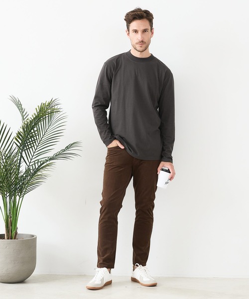 UNIIT(ユニット)の「【汗染みの目立ちにくいTシャツ ZEROSTAIN /ゼロステイン】モックネック ロンT 防汚 UVカット(Tシャツ/カットソー・メンズ・スミクロ/ブラック/杢グレー・MEDIUM/LARGE/X-LARGE)」の19枚目の写真
