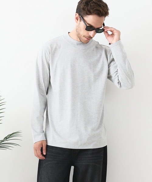 UNIIT(ユニット)の「【汗染みの目立ちにくいTシャツ ZEROSTAIN /ゼロステイン】モックネック ロンT 防汚 UVカット(Tシャツ/カットソー・メンズ・スミクロ/ブラック/杢グレー・MEDIUM/LARGE/X-LARGE)」の10枚目の写真