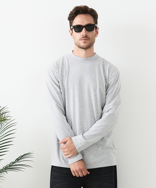 UNIIT(ユニット)の「【汗染みの目立ちにくいTシャツ ZEROSTAIN /ゼロステイン】モックネック ロンT 防汚 UVカット(Tシャツ/カットソー・メンズ・スミクロ/ブラック/杢グレー・MEDIUM/LARGE/X-LARGE)」の11枚目の写真