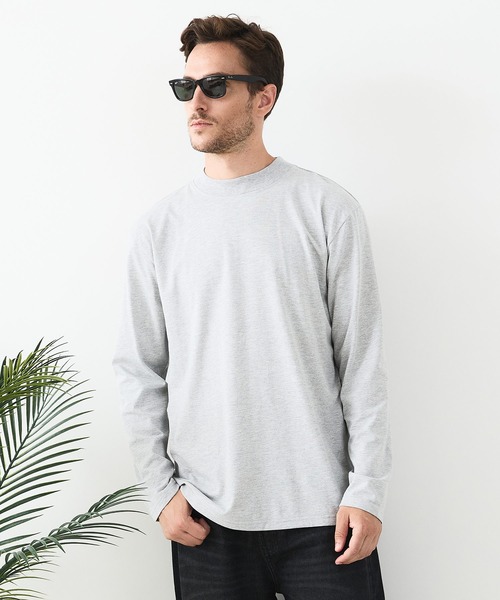 UNIIT(ユニット)の「【汗染みの目立ちにくいTシャツ ZEROSTAIN /ゼロステイン】モックネック ロンT 防汚 UVカット(Tシャツ/カットソー・メンズ・スミクロ/ブラック/杢グレー・MEDIUM/LARGE/X-LARGE)」の12枚目の写真