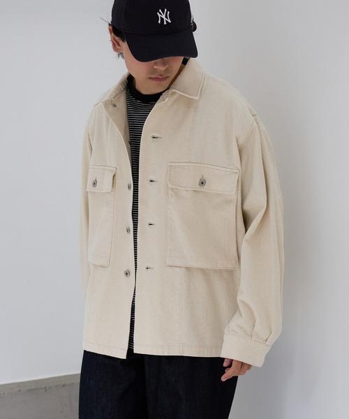 ARMY TWILL(アーミーツイル)の「【ARMY TWILL】ミリタリーディテール デニムジャケット AM-2614001(デニムジャケット・メンズ・オフホワイト/チャコールグレー/ブルー・M/L)」の2枚目の写真