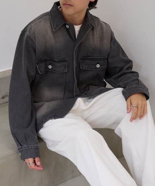 ARMY TWILL(アーミーツイル)の「【ARMY TWILL】ミリタリーディテール デニムジャケット AM-2614001(デニムジャケット・メンズ・オフホワイト/チャコールグレー/ブルー・M/L)」の3枚目の写真