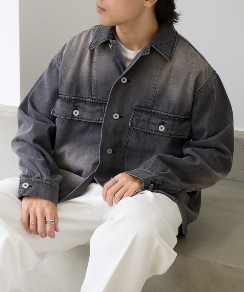 ARMY TWILL(アーミーツイル)の「【ARMY TWILL】ミリタリーディテール デニムジャケット AM-2614001(デニムジャケット・メンズ・オフホワイト/チャコールグレー/ブルー・M/L)」の12枚目の写真