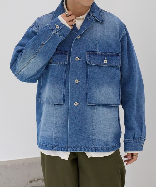 ARMY TWILL(アーミーツイル)の「【ARMY TWILL】ミリタリーディテール デニムジャケット AM-2614001(デニムジャケット・メンズ・オフホワイト/チャコールグレー/ブルー・M/L)」の6枚目の写真