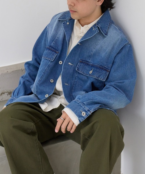 ARMY TWILL(アーミーツイル)の「【ARMY TWILL】ミリタリーディテール デニムジャケット AM-2614001(デニムジャケット・メンズ・オフホワイト/チャコールグレー/ブルー・M/L)」の5枚目の写真