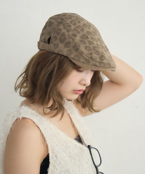 casita(RETRO GIRL)（カシータ）の「ハンチング（ハット・レディース・ブラウン/レオパード/ブラック・ONE SIZE）」の3枚目の写真