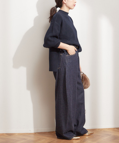 journal standard L'essage(ジャーナルスタンダードレサージュ)の「《追加3》ルーズウェービング 3D デニムパンツ(デニムパンツ・レディース・ブラック/ネイビー・36/38)」の15枚目の写真