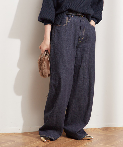 journal standard L'essage(ジャーナルスタンダードレサージュ)の「《追加3》ルーズウェービング 3D デニムパンツ(デニムパンツ・レディース・ブラック/ネイビー・36/38)」の13枚目の写真