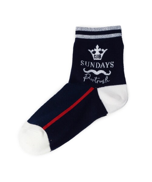 adabat（アダバット）の「【ADABAT NAVY】サンデーズレギュラーソックス（ソックス/靴下・レディース・ホワイト/ネイビー・00）」の2枚目の写真