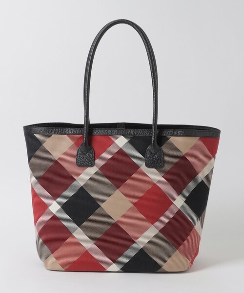 BLUE LABEL CRESTBRIDGE（ブルーレーベルクレストブリッジ）の「クレストブリッジチェックカルゼトートバッグ（トートバッグ・レディース・レッド/ベージュ系その他・FREE）」の5枚目の写真