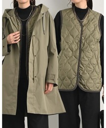 【HIT ITEM!】ライト&多機能!撥水防風フーディアレンジコート&ハイブリッドダウンベスト|撥水 防風 洗える 3WAY笳・