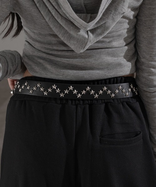 apres jour mignon（アプレジュールミニョン）の「【apresjour mignon×ARIAZ】星スタッズデザインベルト（ベルト・レディース・ダークブラウン/ブラック・ONESIZE）」の4枚目の写真