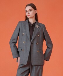 新品 ANAYI ウール混紡テーラードジャケット グレー ANAYI｜アナイのテーラードジャケット（グレー/灰色系・無地）通販