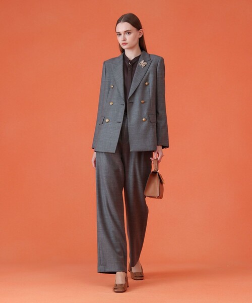 ANAYI（アナイ）の「【セットアップ対応商品】ウールオックスダブルジャケット（テーラードジャケット・レディース・トップグレー/ネイビー・38/36）」の7枚目の写真