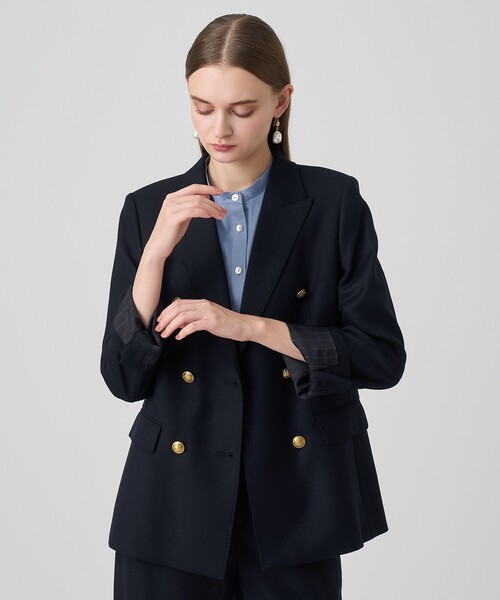 ANAYI（アナイ）の「【セットアップ対応商品】ウールオックスダブルジャケット（テーラードジャケット・レディース・トップグレー/ネイビー・38/36）」の8枚目の写真