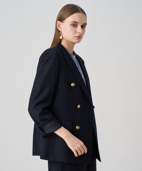 ANAYI（アナイ）の「【セットアップ対応商品】ウールオックスダブルジャケット（テーラードジャケット・レディース・トップグレー/ネイビー・38/36）」の9枚目の写真