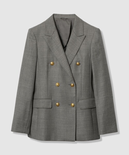 ANAYI（アナイ）の「【セットアップ対応商品】ウールオックスダブルジャケット（テーラードジャケット・レディース・トップグレー/ネイビー・38/36）」の16枚目の写真