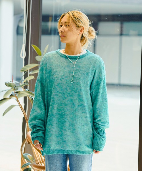 CHIGNON(シニヨン)の「CHIGNON シアールーズニットプルオーバー(ニット/セーター・レディース・ブルー系その他・ONE SIZE)」の1枚目の写真