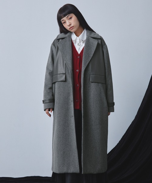 合皮コンビチェスターコート（チェスターコート）｜ELUNIS（エルニス