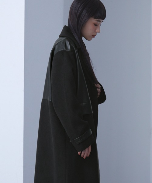 合皮コンビチェスターコート（チェスターコート）｜ELUNIS（エルニス