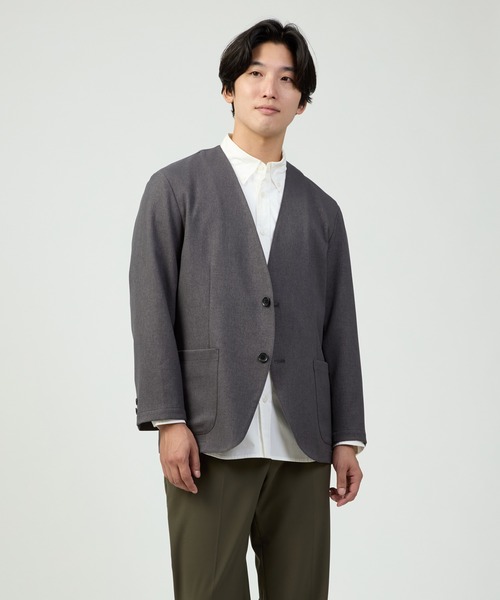 ツイルノーカラー2Bジャケット