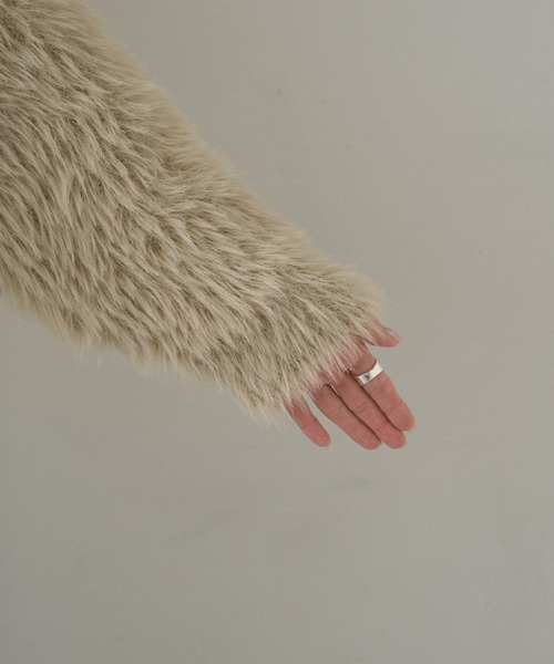 PUAL CE CIN（ピュアルセシン）の「シャギーニットVネックカーディガン（カーディガン/ボレロ・レディース・ベージュ/チャコールグレー・FREE）」の19枚目の写真