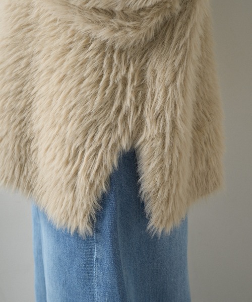 PUAL CE CIN（ピュアルセシン）の「シャギーニットVネックカーディガン（カーディガン/ボレロ・レディース・ベージュ/チャコールグレー・FREE）」の21枚目の写真