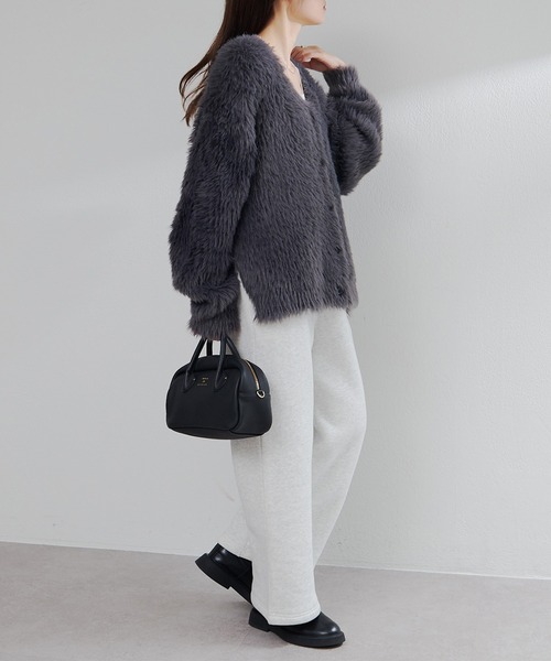 セール】シャギーニットVネックカーディガン（カーディガン/ボレロ