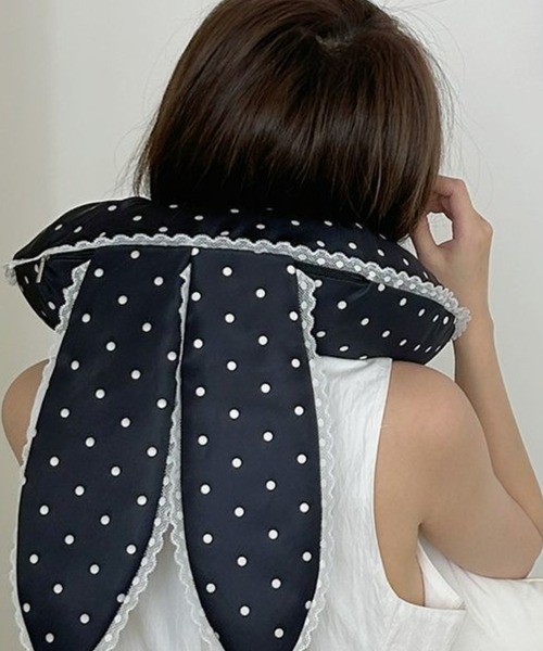 Made in I（メイドインアイ）の「Rabbit design dot neck pillow（クッション/クッションカバー・レディース・アイボリー/ブラック・FREE）」の10枚目の写真