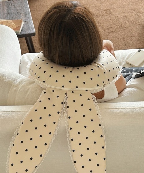 Made in I（メイドインアイ）の「Rabbit design dot neck pillow（クッション/クッションカバー・レディース・アイボリー/ブラック・FREE）」の13枚目の写真