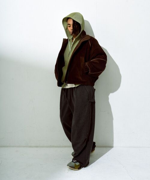 PULP/417EDIFICE(パルプフォーワンセブンエディフィス)の「Laid.B / レイドビー FROST MORNING PANTS(スウェットパンツ・メンズ・ブラウン/ブラック/グレー・1/2)」の4枚目の写真