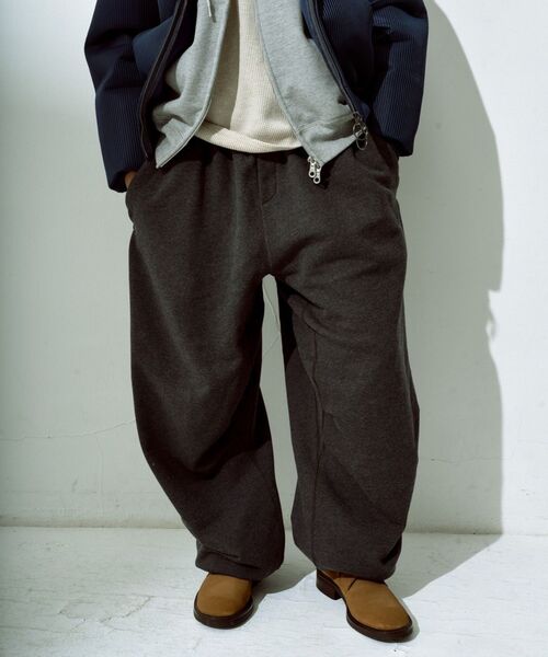 PULP/417EDIFICE(パルプフォーワンセブンエディフィス)の「Laid.B / レイドビー FROST MORNING PANTS(スウェットパンツ・メンズ・ブラウン/ブラック/グレー・1/2)」の8枚目の写真